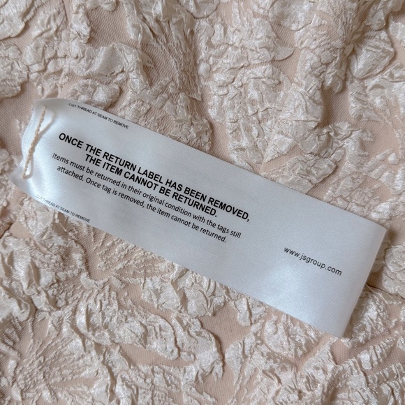 JS Collections Emery Faux Wrap Cocktail Dress - Champagne - Picture 12 of 16